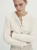 Women's Jacket 2023 Autumn Fashion All match Hollow Knitted Cardigan Retro Long Sleeve Chic Round Neck Button Top Mujer 231031