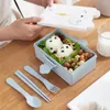 Dinware sets 1 set duurzame Bento Box draagbare container Snap-ontwerp kinderen school schattig brood sandwich opslaan