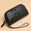 Wallets 3D Alligator Women Wallet Genuine Leather Wrist Bag Coin Purse Holder Cowhide Ladies Clutch Money Black