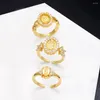 Cluster Rings Women Golden Luxury Virgin Mary Finger 2023 Charm Design Zircon Inlay Carve Open Religion Jewelry