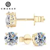 Gra Certified Classic Four Claw Solid Gold 0,8 ct 0,8 karaat 6 mm Moissanite 10k echte Stud voor mannen