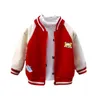 Jackor 1-6T Kid Fashion Jacket för pojkeflickor Coat Spring Autumn Baseball Uniform Cotton Light Weight Ytterkläder Baby Barnkläder JK006 230331