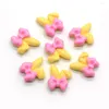 Fleurs décoratives en résine, 50/100 pièces, oreilles de nœud Kawaii, Cabochon à dos plat, embellissements de dessin animé, Scrapbooking, bricolage pour bijoux de cheveux