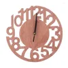 Wall Clocks Circular Digital Wood Carving Tree Shaped Clock Bedroom Minimalist Home Decor