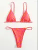 Damesbadmode 2023 Sexy Streep Gedrukt String Bikini Set Badpak Dames Zomer Beachwear Badpak