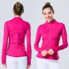 LU-213 Giacca da yoga Cappotto sportivo da allenamento definito da donna Fitness lu Sport Abbigliamento sportivo ad asciugatura rapida Top Felpa con zip solida Abbigliamento sportivo Vendita calda LL