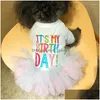 Hundebekleidung Hundebekleidung Layered Rainbow Veil Puppy Sommerkleidung für kleine Hunde Geburtstag Kurzarm Haustierkleider Prinzessin Cat Clothi Dhvhv