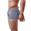 Caleçon boxeurs slips pour hommes Sexy couleur Pure respirant Patchwork sous-vêtements en soie glacée Boxer et culottes pour hommes