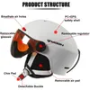 スキーヘルメットムーンスキーヘルメットゴーグル付きPCEPS高品質のスキーヘルメット屋外スポーツスキースノーボードスケートボードヘルメット231031