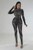 Tasarımcı Seksi Kulüp Tulumları Kadın Uzun Kollu Rhinestone Elmaslar Alanlar Moda Mesh Sheer Tulumlar Parti Gecesi Küpe Giysileri 10333