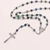 Naszyjniki wiszące Daniemia Crucifix Gothic Rosary Chrystus Religijna modlitwa religijna koralika Naszyjnik koralika