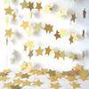 Decoração de festa 2 pcs 1 conjunto de papel estrela banner guirlandas 4m aniversário cadeia ornamentos cortina casamento decoração do quarto suprimentos