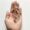 Hänge halsband naturliga kristallkvartspunkt hängen med guld cap form positiv energi läkande klippa ametyst smycken pd336 förlenande pend