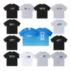 Trapstar t-shirts män sommarhylsa t-shirt regnbåge handduk broderi avkodning kvinnor t shirt svart vit rund hals tshirts