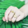 Cluster Rings Women Golden Luxury Virgin Mary Finger 2023 Charm Design Zircon Inlay Carve Open Religion Jewelry