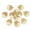 10pcs/lot 316 Stainless Steel Gold Plated Tree Moon Butterfly Small Charms Pendant For Necklace DIY Jewelry Making Fashion JewelryCharms