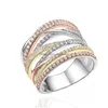 Anéis de banda anéis de banda jóias ródio banhado zircônia cúbica eternidade cocktail anel amkcb entrega direta dhi6a