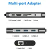 Docking station hub USB tipo C 10 in1 da tipo C a HDTV 4K Adattatore VGA RJ45 Lan Ethernet SD TF USB-C 3.0 Typec Jack da 3,5 mm Audio video per MacBook Pro OTG