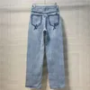 Дизайнерские женские джинсы Шорты брюки обратно буквы напечатанные брюки модные хип -хоп джинсовая ткань короткие весенние летние летние брюки