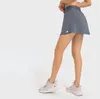 Lu's nieuwe vochtafvoer en waterkoeling tennisrok Snel drogen, ademende, dubbele laag anti glans sportbroek rok gym sexy naakt stretch fitness broek