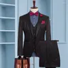 Herrenanzüge 8XL 3-teiliges Set (Jacke, Weste, Hose), Herren-Blazer, schmal kariert, britischer Business-Anzug für Männer, Hochzeit, Bräutigam, Mann, Mantel