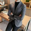 Ternos masculinos blazers para homens fino ajuste noivo terno de casamento jaquetas cor pura clássico dos homens jaqueta casual negócios lazer smoking vestido