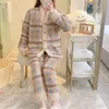 Dames Nachtkleding 2023 Winter Warm Zwangerschapskleding Geruite Flanel Borstvoeding Pyjama Set Voor Zwangere Vrouwen Casual En Losse Verpleging