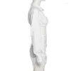 Werk Jurken SKMY 2023 Herfst Mode Vrouwen Kleding Effen Kleur Lace-Up Vest Crop Top Lange Mouw Bodycon Rok Sexy tweedelige Set