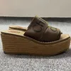 Platform Slides Woody Sandalet Tasarımcı Terlik Bayan Ayakkabı TOPDESIGNERS154