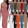 Casual Dresses Women 2023 Spring Summer Sling Thread Peach Hip Multi-Color Low-Cut Sexy Long Dress