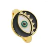 Anneaux de cluster 2023 Simple Creative Devil's Eye Gold Couleur Bague polyvalente pour hommes femmes anniversaire de mariage