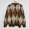 Heren truien HOUZHOU Argyle trui Pullover heren kerst opa trui Koreaanse casual vintage retro kleding herfst streetwear harajuku 231101