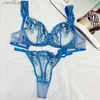 Bras Sets Ins Sexy Loonswear Женская сетчатая вышивка тонкой бюстгальтеры Большой грудь Show маленький бюстгальтер Сбор T231101