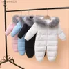 Combinaisons OLEKID 2023 enfants bébé hiver combinaison vraie fourrure de raton laveur bébé fille Snowsuit enfant en bas âge garçon hiver barboteuse infantile salopette bébé ClothesL231101