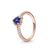 925 Srebrne Pierścienie Cubic Zircon for Fashion Walentynki Rose Gold Wedding Ring Kobiety z oryginalnym pudełkiem