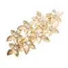 Vintage Flower Bride Hairclip Metal Rhinestone Leafs Hairpin Gold Silver Color Barrettes Bridal Headpieces Hair Accessories