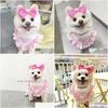 Dog Apparel Dog Apparel Ins Birthday Saliva Towel Hairpin Suit Party Triangle Scarf Cat Lace Bib Pographic Props Present Drop Delivery Dhpbo
