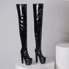 Boots Plus Size Ultra Thick High Heel Waterproof Platform Minimalist Style Women's Over Knee Boots Nightclub Sexy Track Boots 231101