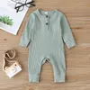 Rompers Autumn Born Infant Baby Boys Girls Romper PlaySuit Overalls Bomull Långärmad baby Jumpsuit Born kläder 231101