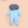 Combinaisons OLEKID 2023 enfants bébé hiver combinaison vraie fourrure de raton laveur bébé fille Snowsuit enfant en bas âge garçon hiver barboteuse infantile salopette bébé ClothesL231101