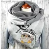 Lenços Cat Cartoon Cute Clip Style Scarf 3D Todo Impresso Lenço e Shl Quente para MulheresL231101