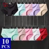 여자 팬티 10 PCS 원활한 팬티 섹시한 브리프 아이스 실크 속옷 여자 탕자 란제리 문자열 femme bragas stringi 231031