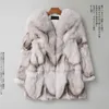 Frauen Pelz Faux Echte Kleidung Herbst Winter Jacke Frauen Doppelseitige Koreanischen Langen Mantel Manteau Femme Hiver MY976