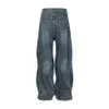 Jeans da uomo Y2K Jeans larghi a righe a righe a onda ritorta vintage lavati Streetwear unisex Pantaloni larghi in denim casual a gamba larga Cargo oversize da uomo 231031