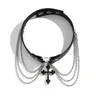 Choker Mode Lolita Ketting Vrouwen PU Leer Metalen Chocker Kettingen Sexy Kruis Sleutelbeen Keten Kraag Partij Sieraden Gift