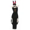 Ani Anime Cartoon Rabbit Nurse Uniform Costumes Women Bunny Girl Deep V-neck Dress Outfit Cosplay Party cosplay