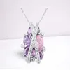 Bröllopsmycken sätter lyxdesigner Sapphire Crystal Set for Women Cross Infinite Ringörhängen Halsband Valentine S Day Gift 231101
