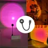 Nattljus LED USB Sunset Lamp Projector Home Decor Night Light Portable Mood Light For Bedroom Living Room Photography Neon Lights P230331