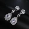 Stud Earrings Bettyue Brand Florid Cubic Zircon White Gold Color Geometric Jewelry For Woman Lover Fashion Wedding Party Gift