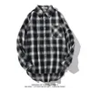 Męskie koszule swobodne wiosenne 5xl 5xl Mężczyzn Plaid Shirt workowate moda streetwear hip hop długi rękawowy wzór płaszcza studenckiego